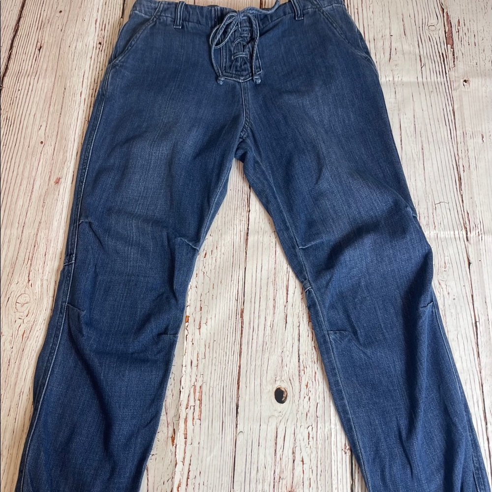 Cloth & Stone denim chambray soft lace up jogger S